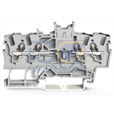 Double potential terminal block, 1.5 mm&sup2;, with double, center marker slot, gray