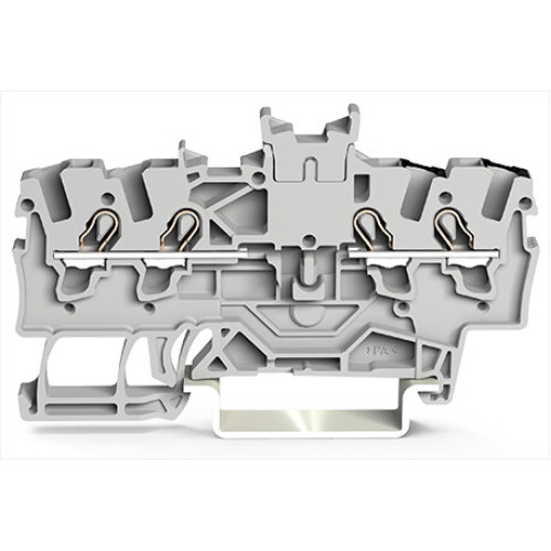 Double potential terminal block, 1.5 mm&sup2;, with double, center marker slot, gray