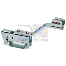 Busbar carrier, for busbars Cu 10 mm x 3 mm, single side, angled, silver-colored