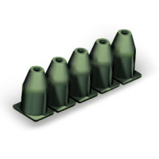 Insulation stop, 0.75 - 1 mm, 5 pieces/strip, dark gray