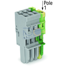 1-conductor female connector, CAGE CLAMP&reg;, 4 mm&sup2;, green-yellow/gray
