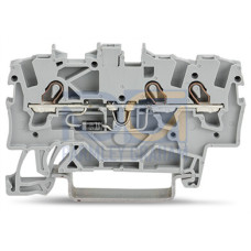 Component terminal block, 3-conductor, with diode 1N4007, gray
