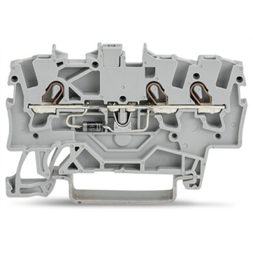 Component terminal block, 3-conductor, with diode 1N4007, gray