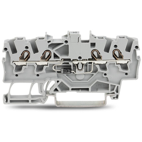 Component terminal block, 4-conductor, with diode 1N4007, gray
