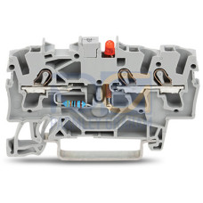 Component terminal block, 3-conductor, LED (red), gray