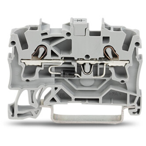 Component terminal block, 2-conductor, with diode 1N4007, gray