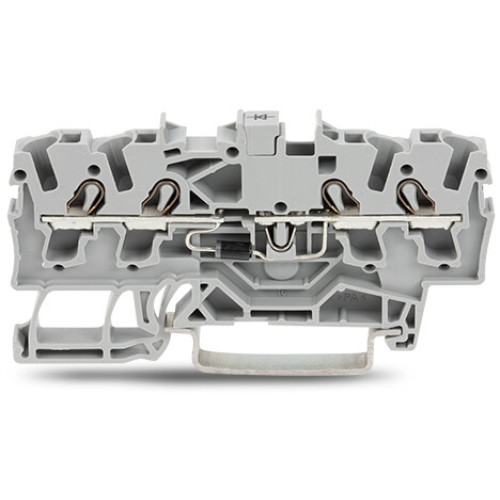 Component terminal block, 4-conductor, with diode 1N4007, gray
