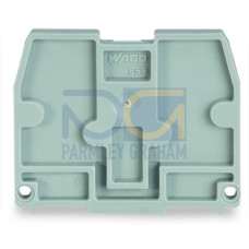 End plate, for terminal blocks with snap-in mounting foot, 2.5 mm thick, gray