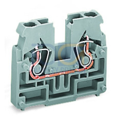 2-conductor terminal block, without push-buttons, without snap-in mounting foot, gray
