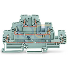 Component terminal block, triple-deck, with diode 1N4007, Anode, top, for DIN-rail 35 x 15 and 35 x
