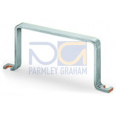 U-shaped busbar, Cu 10 mm x 3 mm, for 8 I/O, silver-colored