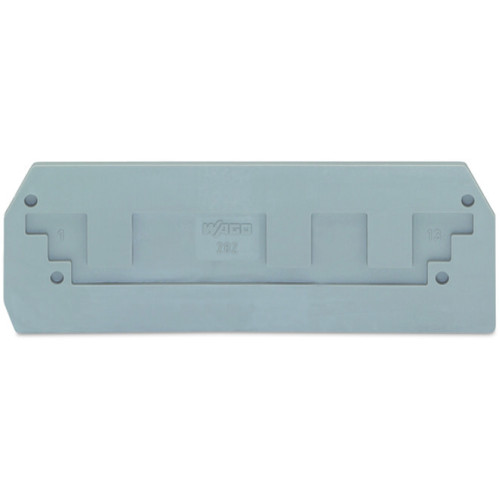 End and intermediate plate, 2.5 mm thick, gray