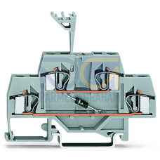 Component terminal block, double-deck, with diode 1N4007, gray
