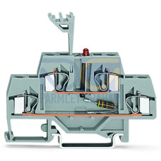 Component terminal block, double-deck, LED (red), gray