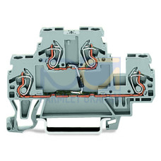 Component terminal block, double-deck, with diode 1N4007, gray