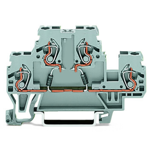 Component terminal block, double-deck, with 2 diodes 1N4007, gray