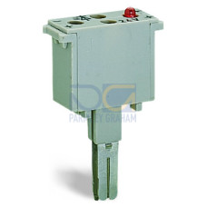 Component plug, 2-pole, LED (red), gray