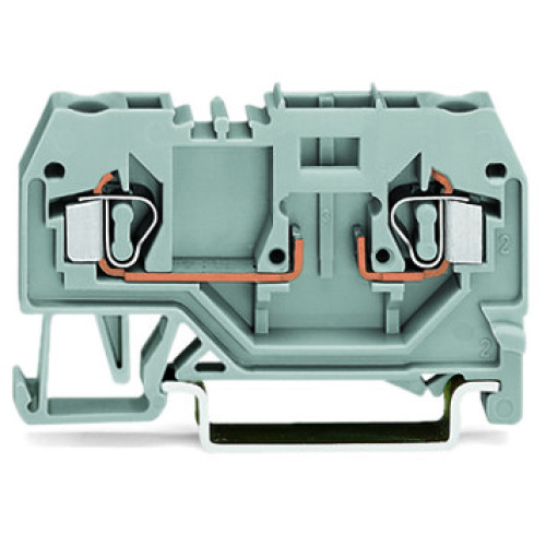 2-conductor carrier terminal block, for DIN-rail 35 x 15 and 35 x 7.5, 4 mm&sup2;, gray