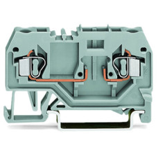2-Conductor Carrier Terminal Block, Gray