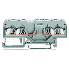4-Conductor Carrier Terminal Block, Gray