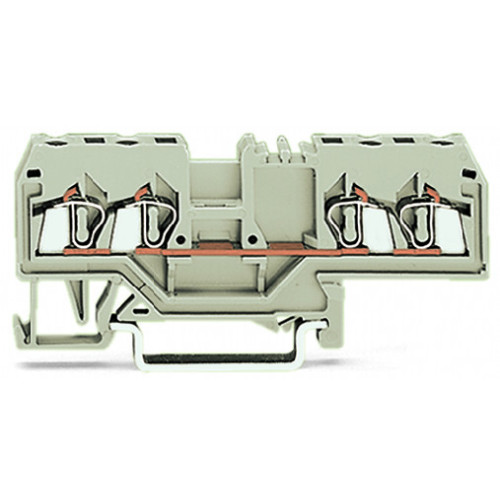 4-conductor through terminal block, 2.5 mm&sup2;, suitable for Ex e II applications, light gray