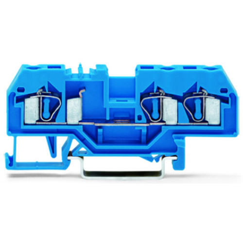 3-conductor through terminal block, 4 mm&sup2;, suitable for Ex i applications, blue