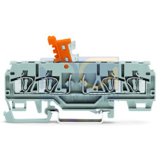 4-conductor disconnect/test terminal block, with pivoting knife disconnect, with test port, orange