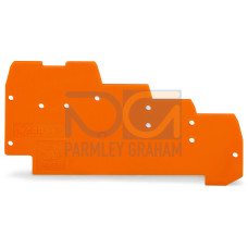 End and intermediate plate, 1 mm thick, for quadruple-deck terminal blocks, orange