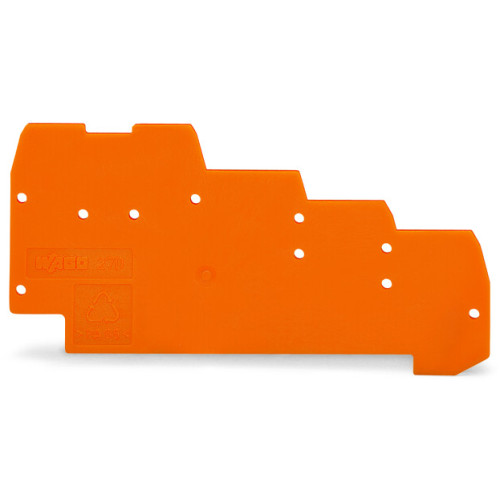 End and intermediate plate, 1 mm thick, for quadruple-deck terminal blocks, orange