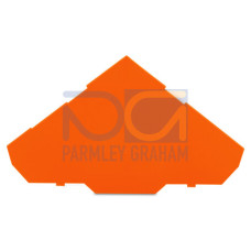 End and intermediate plate, 1 mm thick, for triple-deck terminal blocks, orange