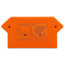 End and intermediate plate, 3 mm thick, orange