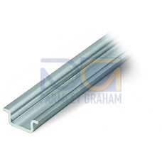 Steel carrier rail, 15 x 5.5 mm, 1 mm thick, silver-colored