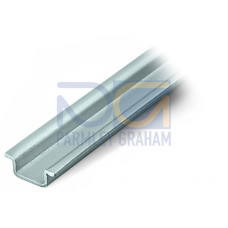 Aluminum carrier rail, 15 x 5.5 mm, 1 mm thick, silver-colored