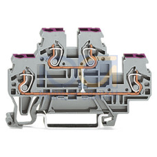 Double-deck terminal block, 4-conductor through terminal block, N, blue