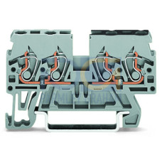 Double potential terminal block, 2.5 mm&sup2;, side and center marking, gray