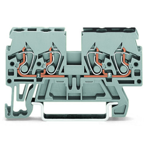 Double potential terminal block, 2.5 mm&sup2;, side and center marking, gray