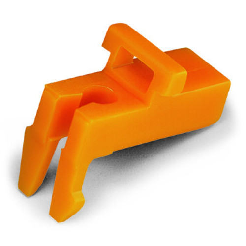 Lock-out, prevents reclosing of slide link, Snap-in type, orange