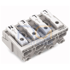 Lighting connector, push-button, external, without ground contact, white