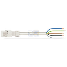 pre-assembled connecting cable, Eca, Plug/open-ended, white