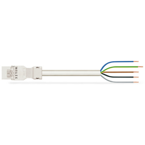 pre-assembled connecting cable, Eca, Plug/open-ended, white