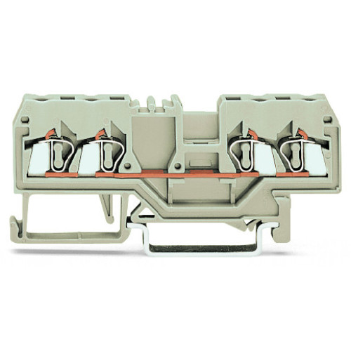 4-conductor through terminal block, 2.5 mm&sup2;, suitable for Ex e II applications, light gray