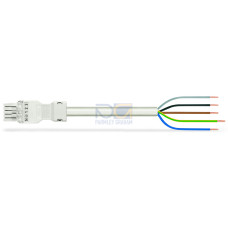 pre-assembled connecting cable, Eca, Socket/open-ended, white