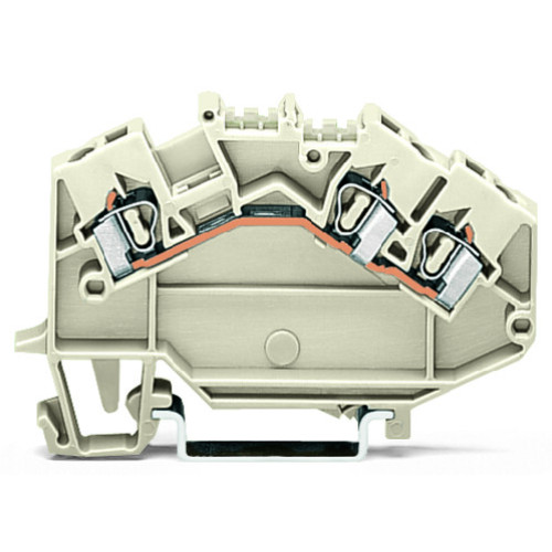 3-conductor through terminal block, 2.5 mm&sup2;, suitable for Ex e II applications, light gray