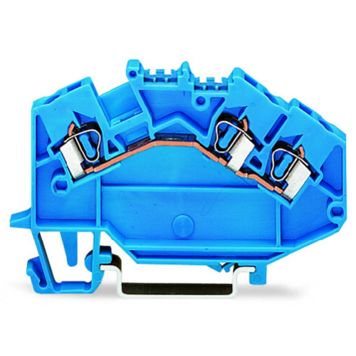 3-conductor through terminal block, 2.5 mm&sup2;, suitable for Ex i applications, blue