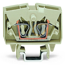 2-conductor miniature through terminal block, 2.5 mm&sup2;, with test option, light gray