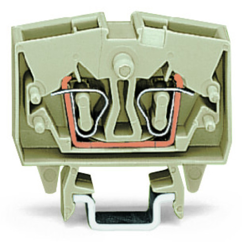 2-conductor miniature through terminal block, 2.5 mm&sup2;, with test option, light gray