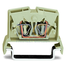 2-conductor miniature through terminal block, 2.5 mm&sup2;, with test option, light gray