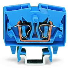 2-conductor miniature through terminal block, 2.5 mm&sup2;, with test option, blue