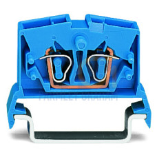 2-conductor miniature through terminal block, 2.5 mm&sup2;, with test option, blue