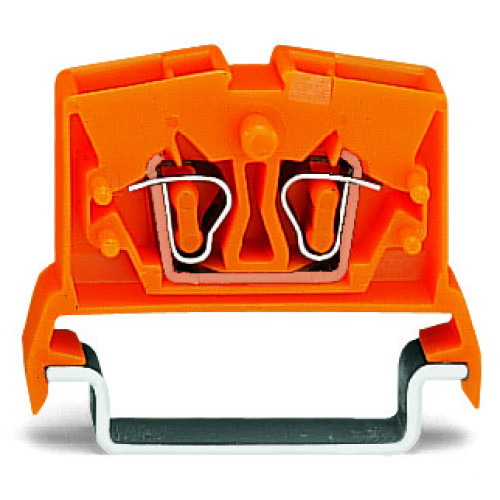2-conductor miniature through terminal block, 2.5 mm&sup2;, with test option, orange